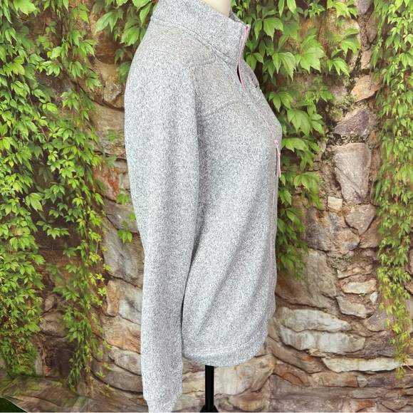 VINEYARD VINES Girls' Heathered Gray Zip Front Fleece, XL - Picture 8 of 11